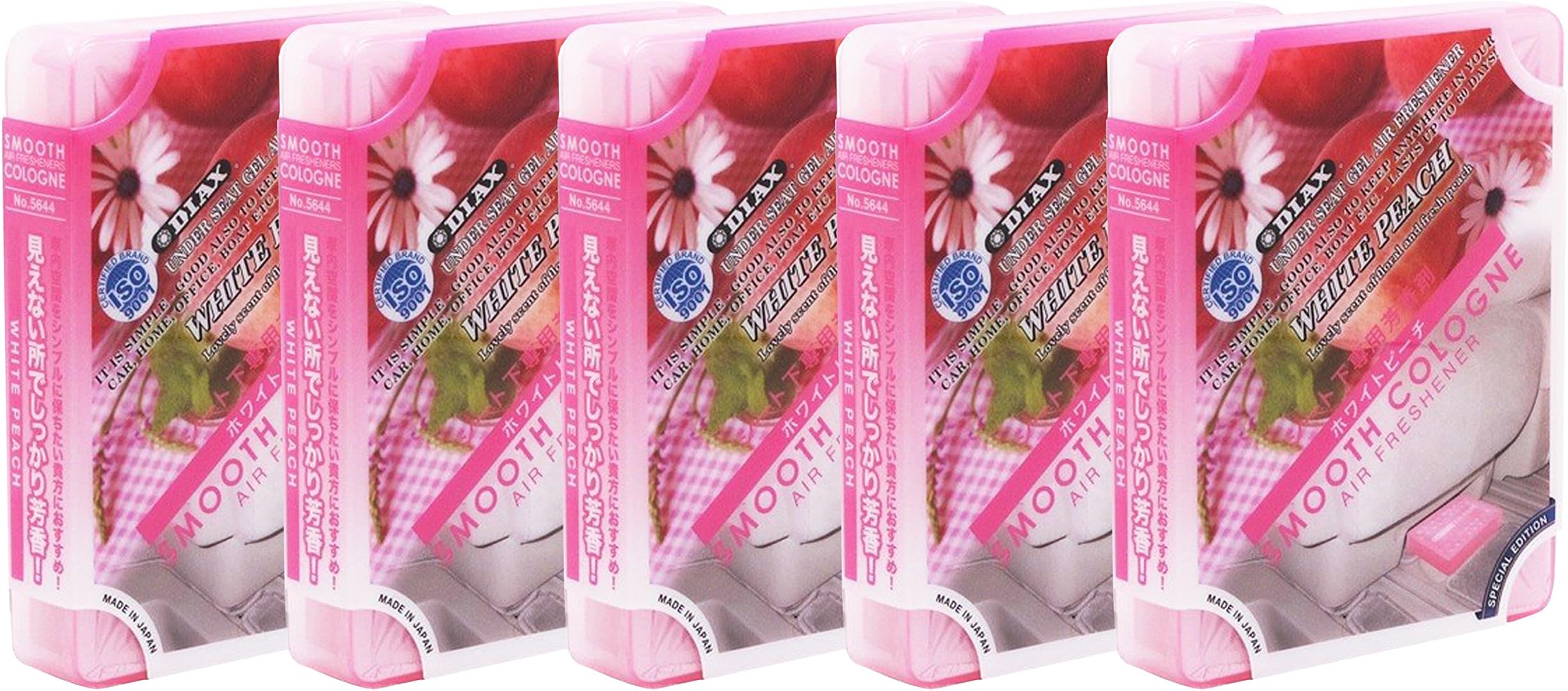 5-pack Home/office/Car/auto Smooth Cologne White Peach Scent Luxury Air Freshener JDM Genuine Diax Japan