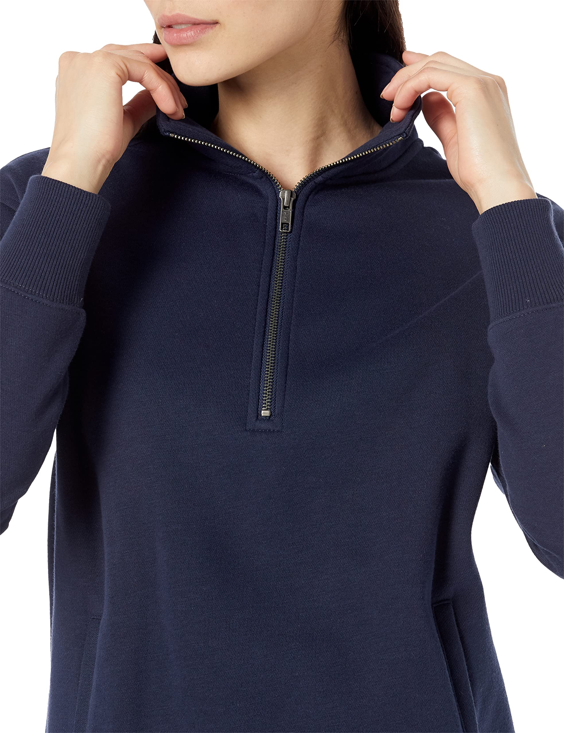 Amazon Aware Felpa a Tunica con Mezza Cerniera dalla vestibilità Comoda (Taglie Forti Disponibili) Donna