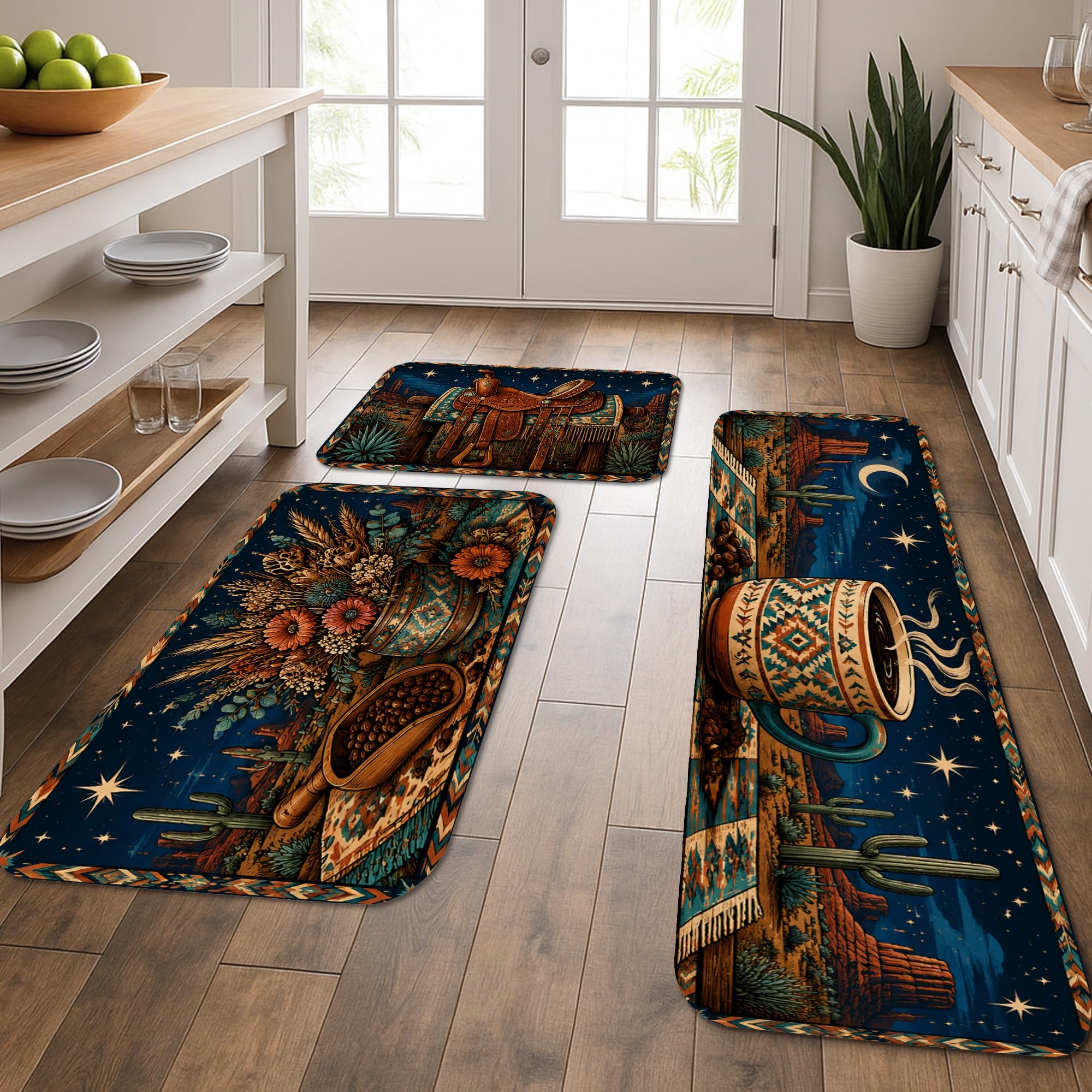 Tapis de cuisine lavable et confortable lot de 3 tapis de sol doux pour toute l'année