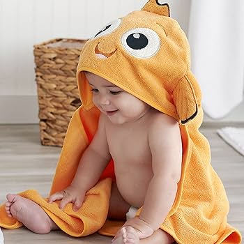 Disney Baby Nemo Hooded Character Towel, Orange, 26