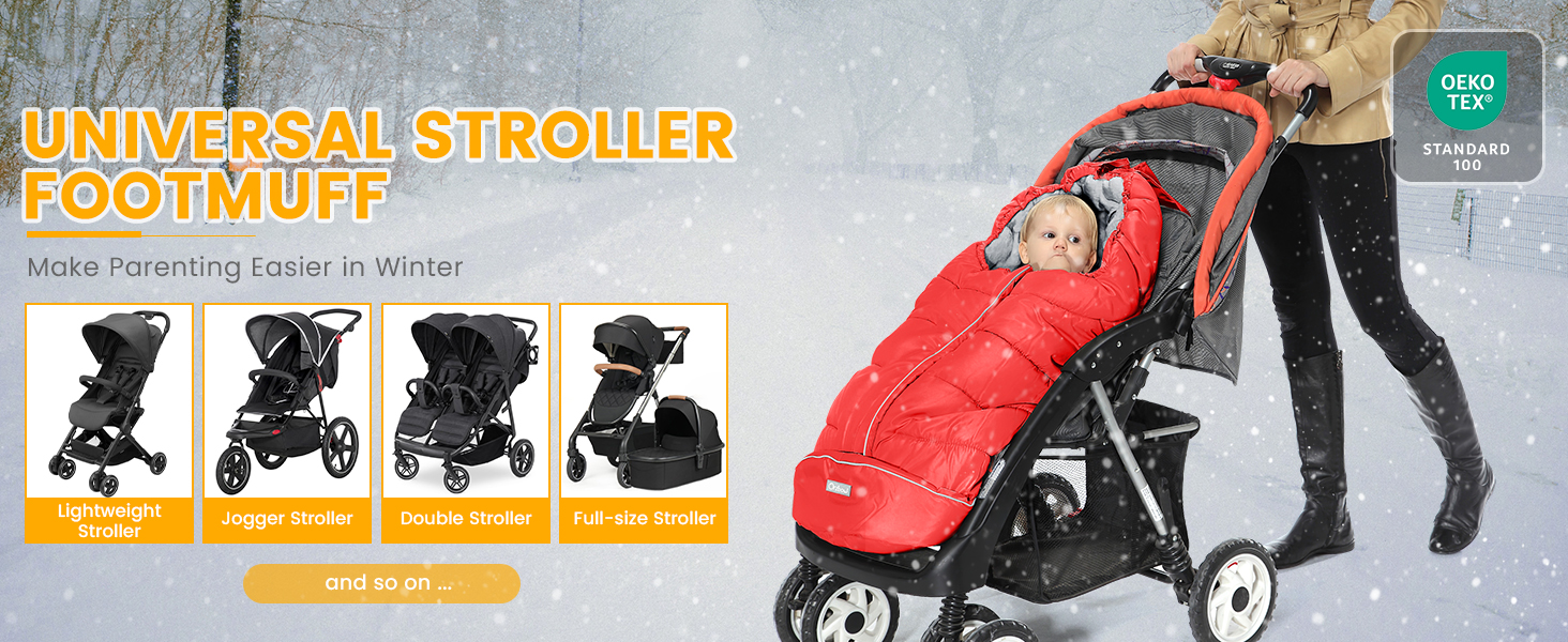 Orzbow Stroller Footmuff Universal, Weather-Proof Baby Bunting Bag, Warm