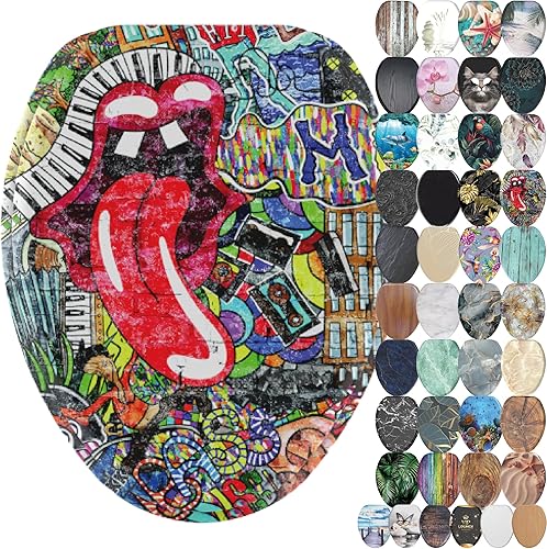 Miniatura 29 de SANILO Asiento de inodoro de madera con cierre suave [alargado] – Asiento de madera moldeada decorativo, silencioso y de cierre lento – Con fuertes