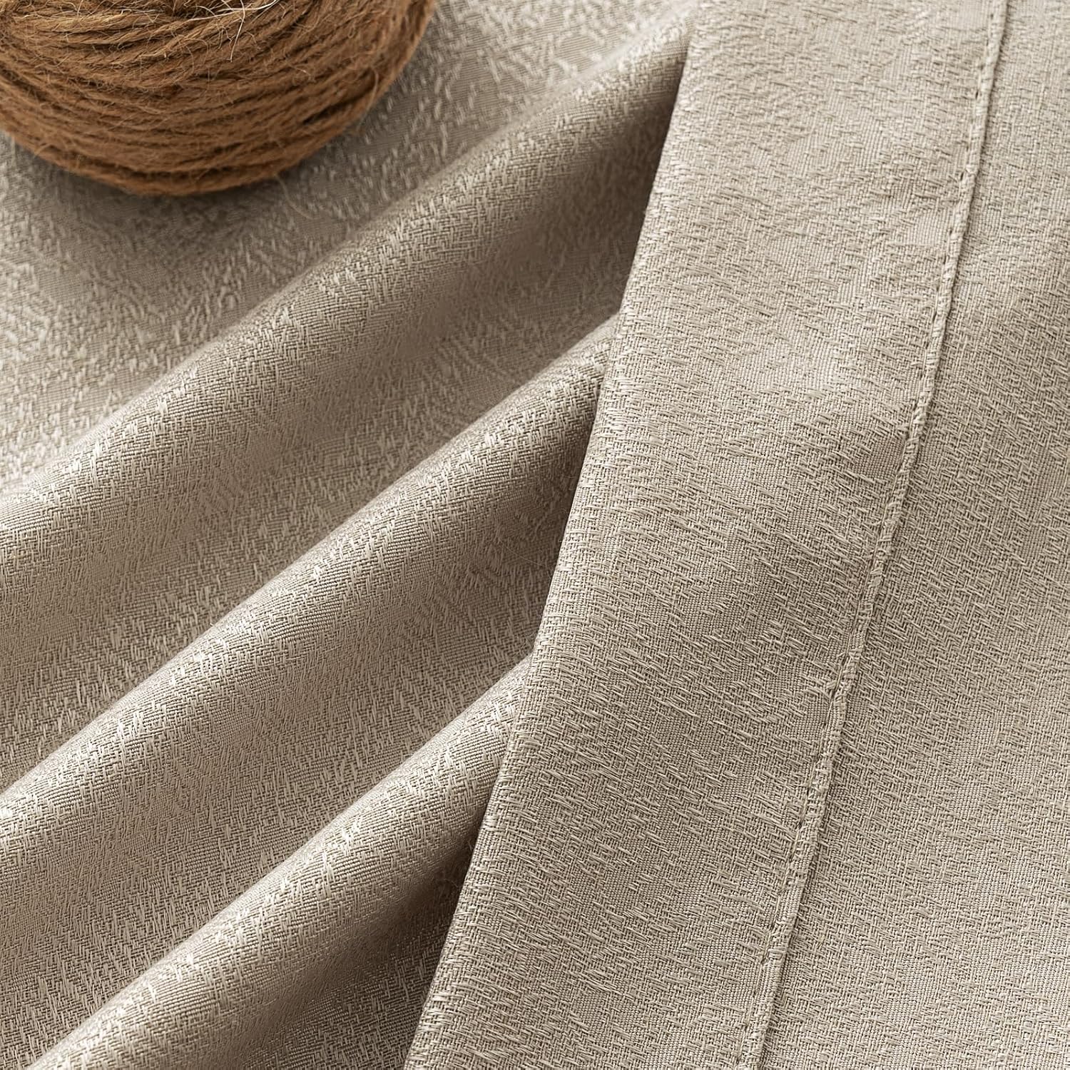 PrinceDeco Linen Curtains 96 inch Long, Natural Linen Blended Sheer Curtain for Living Room Bedroom Rod Pocket Back Tab for Window Light Filtering Privacy Drapes Farmhouse 2Pcs,52W x 96L inch, Taupe