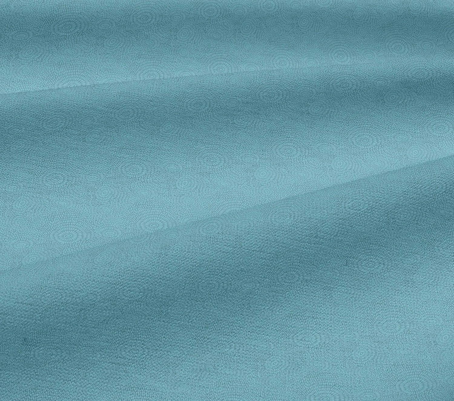 oneOone Cotton Jersey Sky Blue Fabric Floral Block Sewing Fabric by The Yard Printed DIY Clothing Sewing Supplies 58 Inch Wide