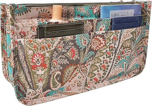 Miniatura 2 de Bolso de mano estilo cartera de Vercord para mujer con organizador incorporado estampado bien definido con manijas y cremallera tamaño 2