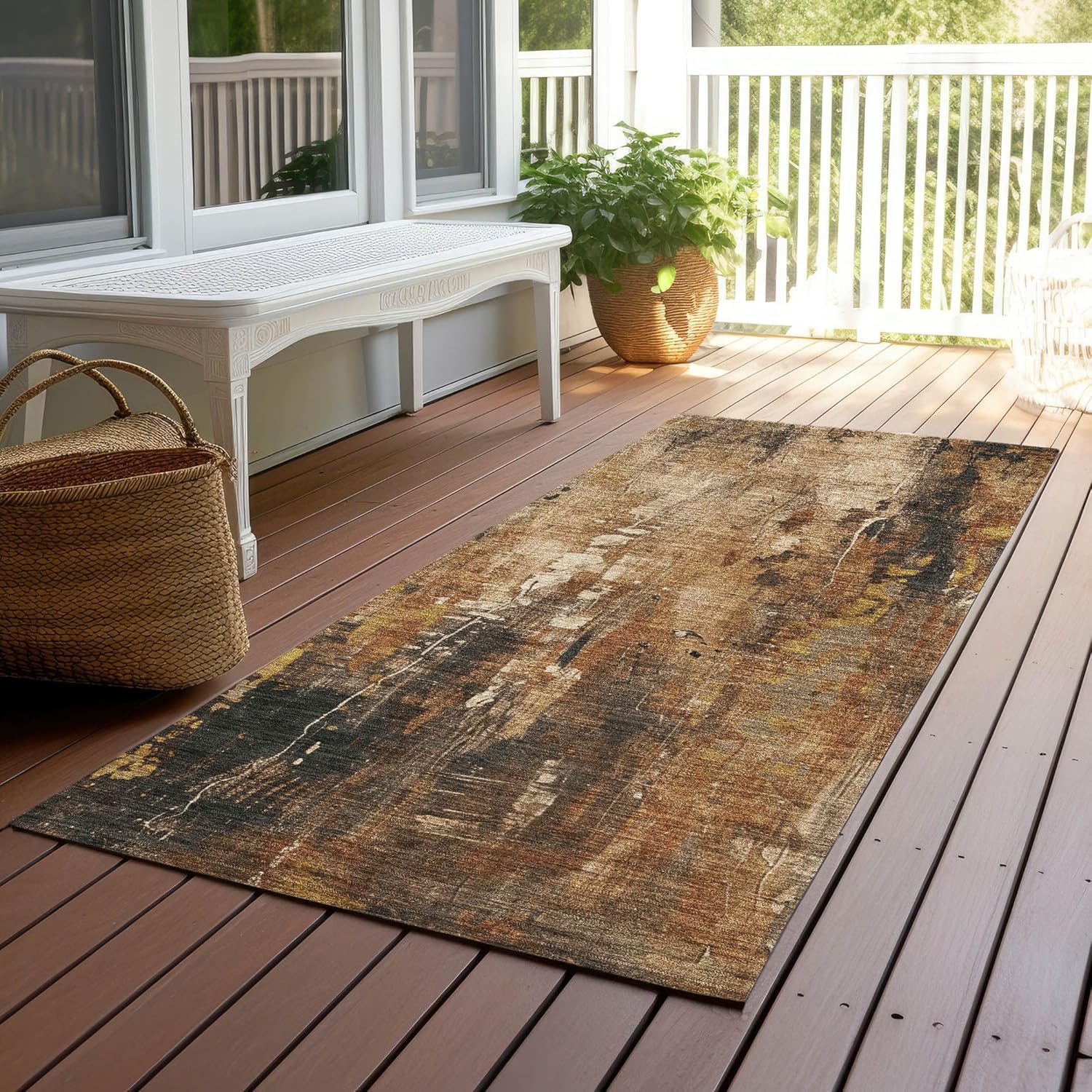 Addison Rugs Chantille ACN1683 Taupe 2'3" x 7'6" Indoor/Outdoor, Machine Washable, Easy Clean, Non Shedding, Bedroom, Living Room, Dining Room, Kitchen, Patio Runner Rug