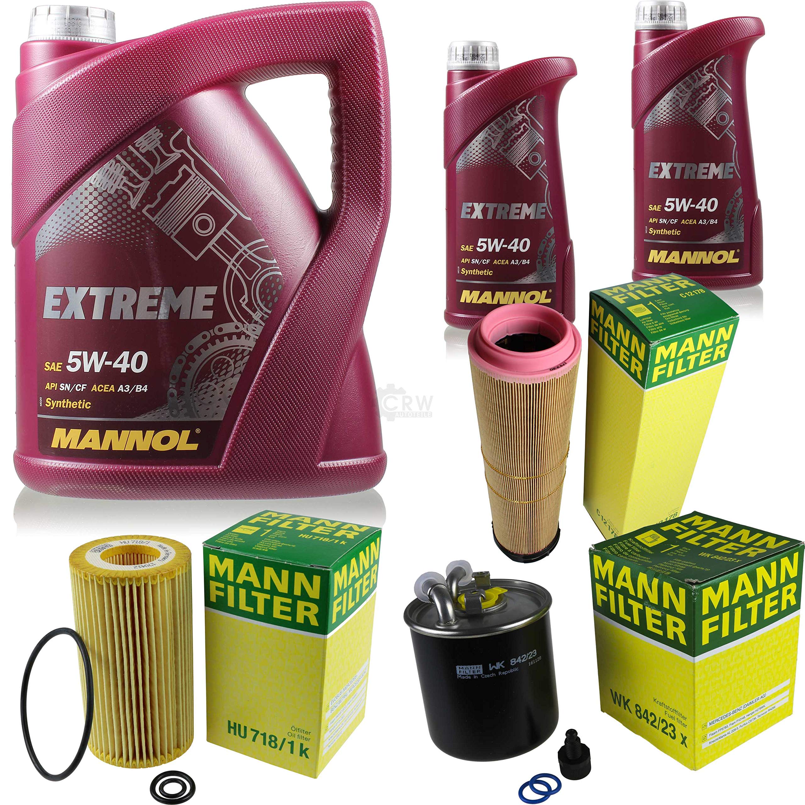Set 85474438 WK 842/23 x MN7915-5 HU 718/1 k MN7915-1 C 12 178 paquete de inspección 7 L Extreme 5W-40 + MANN paquete de filtros 10932755