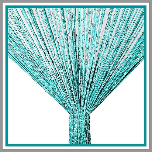 Miniatura 8 de Cortinas de cuerda para puertas, cortinas con cuentas brillantes para puerta, armario abierto, lavandería, colgante, cuentas hippie, panel para