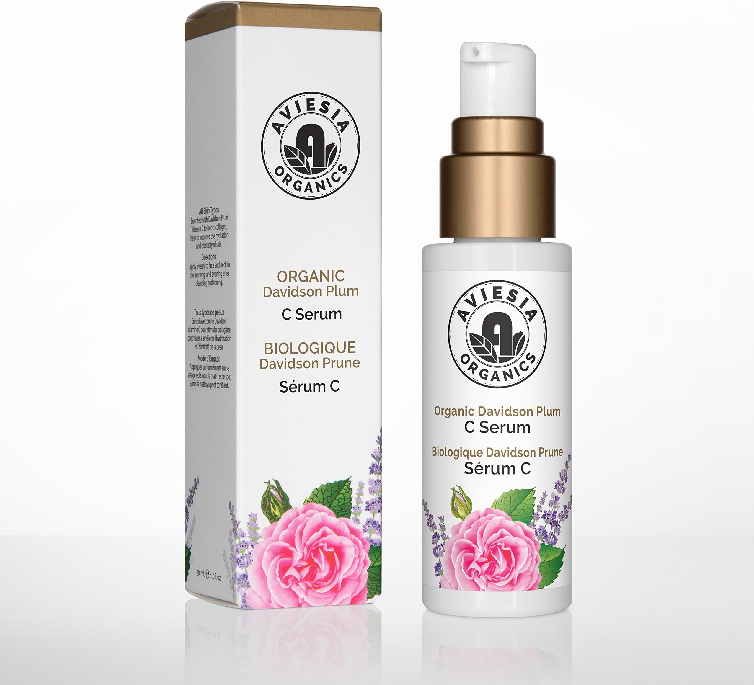 Aviesia Organics Vitamin C Serum for Face - 100% USDA Certified - Organic Facial Skin Care with Davidson Plum - Natural Skincare 30ml / 1oz (30ml / 1.0 fl oz)