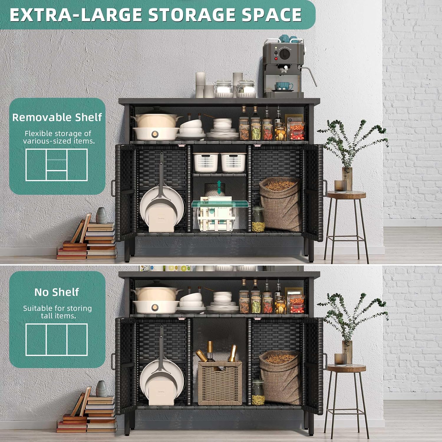Image showing the removable shelf feature of the cabinet