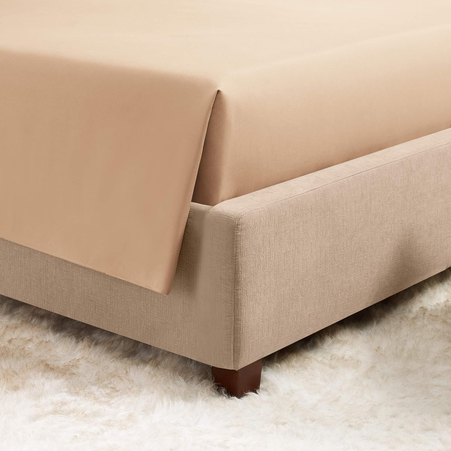 Empyrean Bedding Premium Flat Sheet – “110 GSM” Double Brushed Microfiber Extra Thick and Comfortable Flat Sheets, Luxurious & Soft Hotel Single Top Bed Sheet, King, Taupe Sand : Home & Kitchen