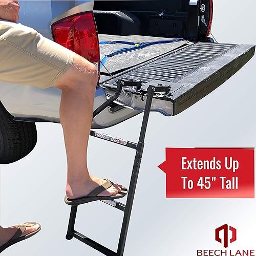 Miniatura 6 de Escalera Beech Lane para puerta trasera de camioneta, ajuste universal, tornillos hexagonales autoperforantes de acero inoxidable para fácil