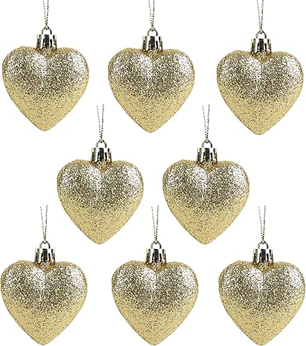 Miniatura 47 de Christmas Concepts® 0.315 x 2.362 in Baby Pink Glitter Corazón en forma de árbol de Navidad Adornos Rosa,