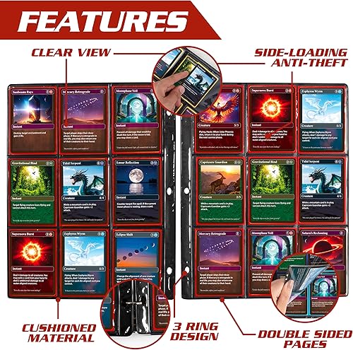 Miniatura 2 de Monster - Paquete de 25 protectores de página para tarjetas coleccionables con capacidad para 450 cartas coleccionables y 9 hojas de bolsillo para