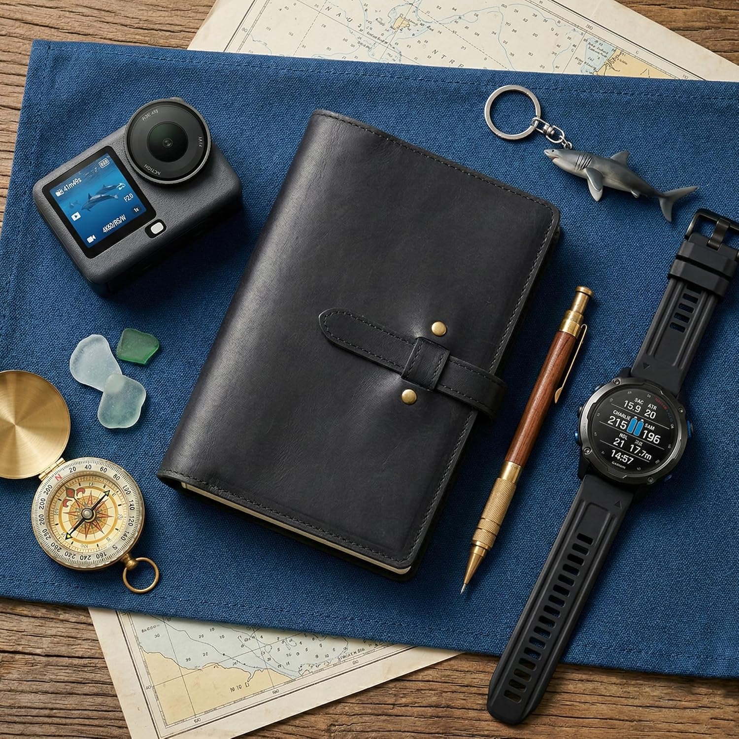 Hiking Logbook, Hiking Journal with Prompts to Write in, Compact A6 Travelers Notebook with Refillable Pages & Card Slot, Perfect Hiking Gift for Women