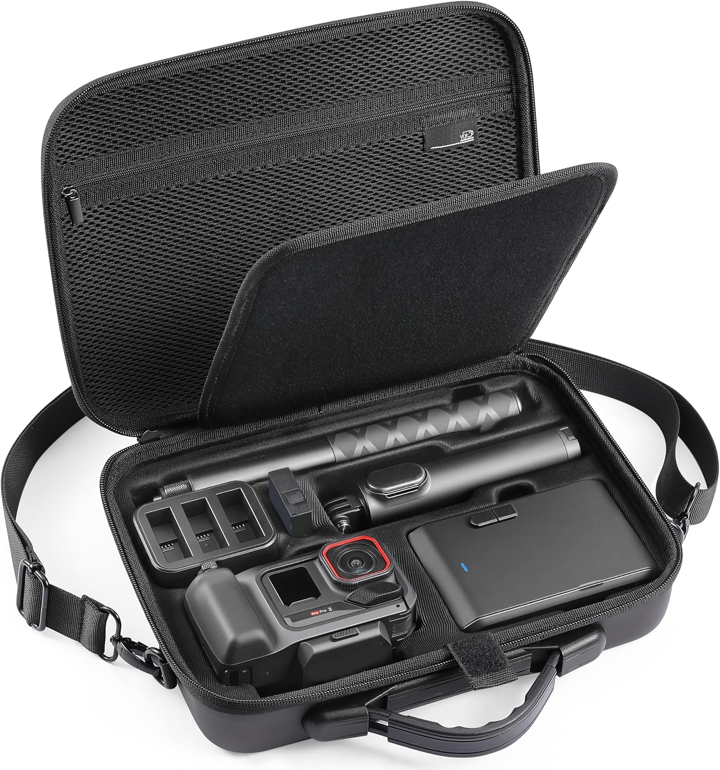Carry Case for Insta360 ACE Pro/Ace Pro 2 Xplorer Grip Pro Flash Print Bundle Accessories Hard Storage Travel Bag extension Cage for Insta 360 Mini 2-in-1 Tripod/114cm Selfie Stick