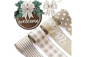 Farmhouse Ribbon, 20 Yards Ribbon Decor, Summer Ribbon Wreath, Floral Ribbon Bow Decor, Welcome Ribbon