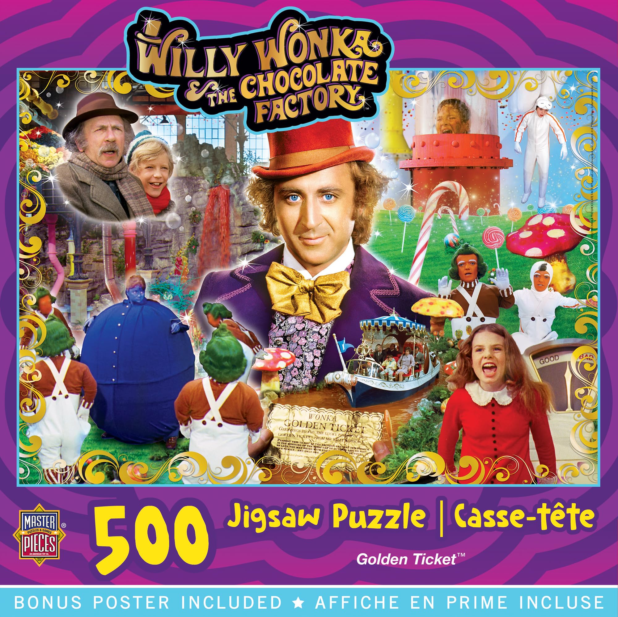 MasterPieces 500 Piece Jigsaw Puzzle for Adults and Families - Willie Wonka & The Chocolate Factory - 15"x21"