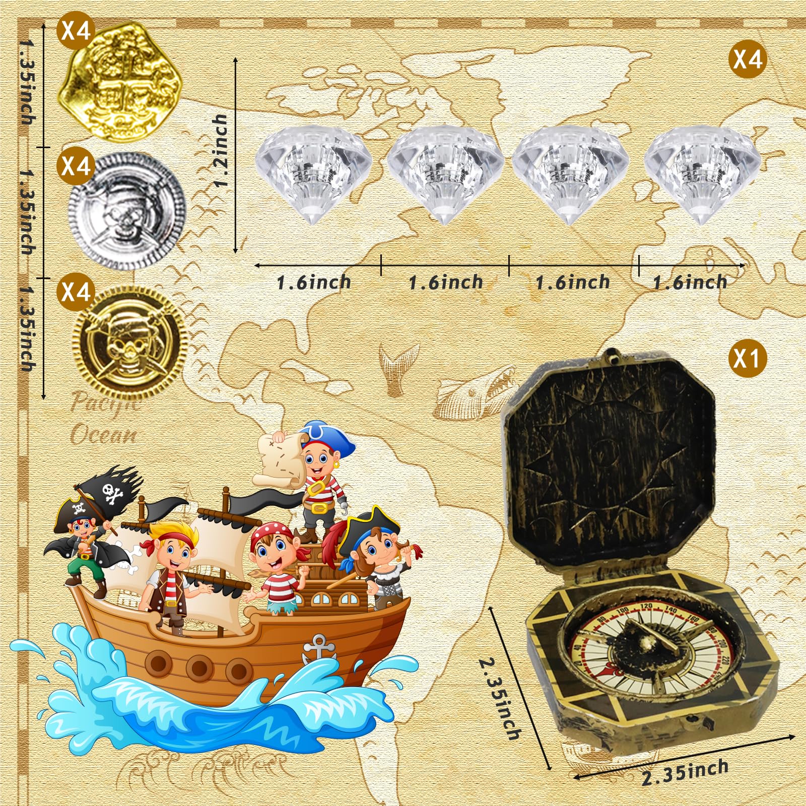 Amazon.com: WGXX 85 Pieces Pirate Treasure Toys Halloween