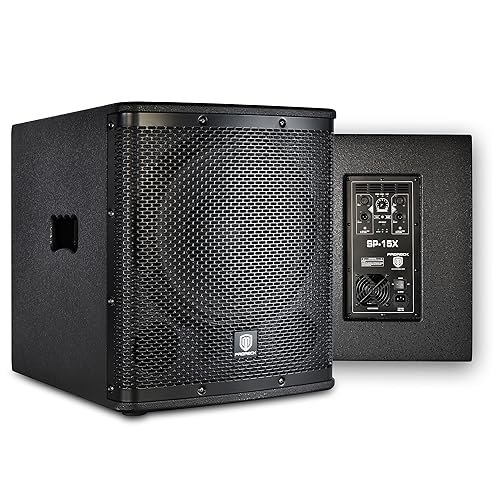 PRORECK SP-15X Active Powered PA DJ Subwoofer Cabinet 15 inch 2000W P.M.P.O with Class-D Amplifier,3 DSP Presets-Monitor, Bass Reinforcement, Black, for Wedding, Party, Concert, Church (One Subwoofer)