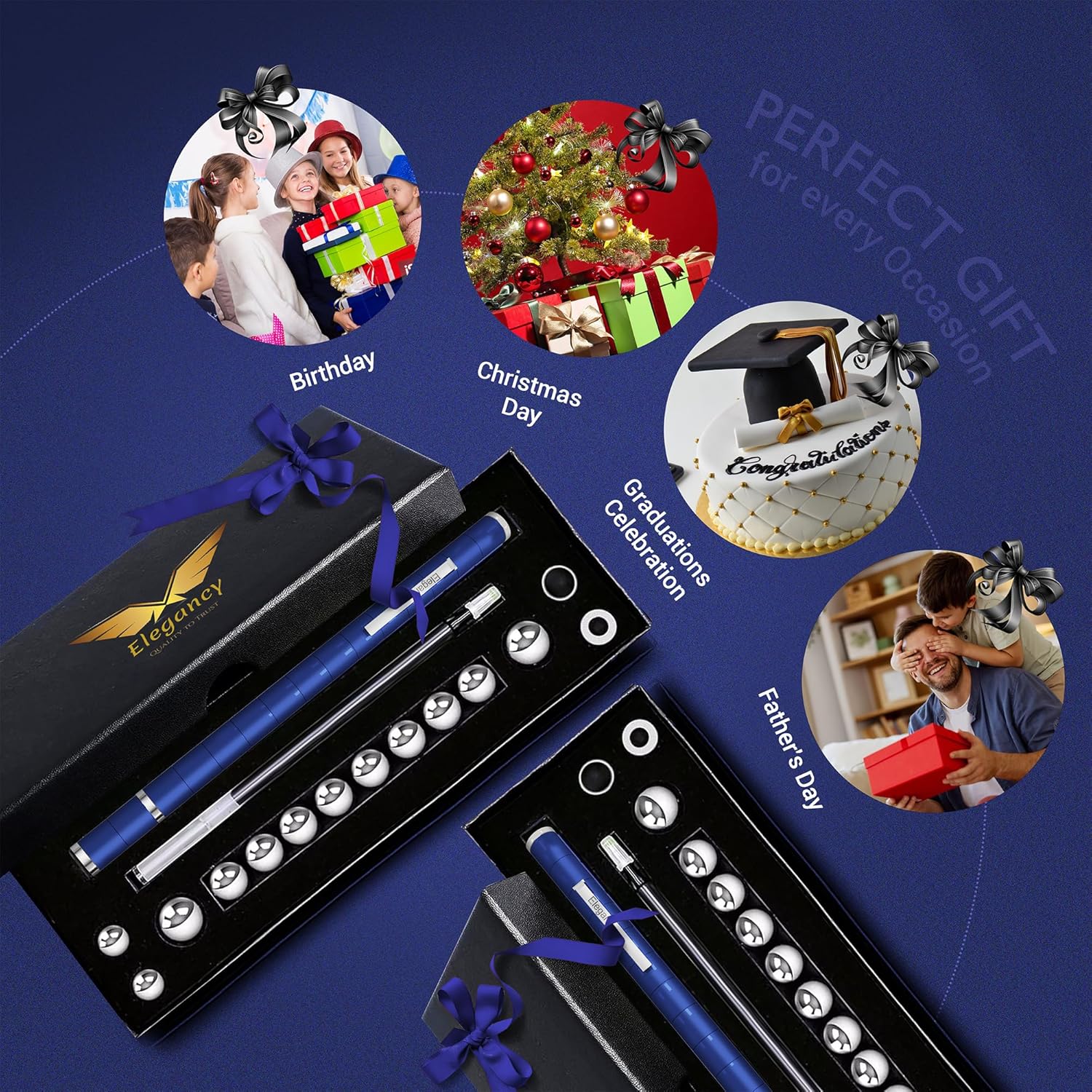 Fidget Pen Unique Fidget Toys Magnet Gel Pen Gadget for Men, Creative Stress Relief Office Desk Tool, Innovative Gift for Teenagers, Adults Magnetic Pen