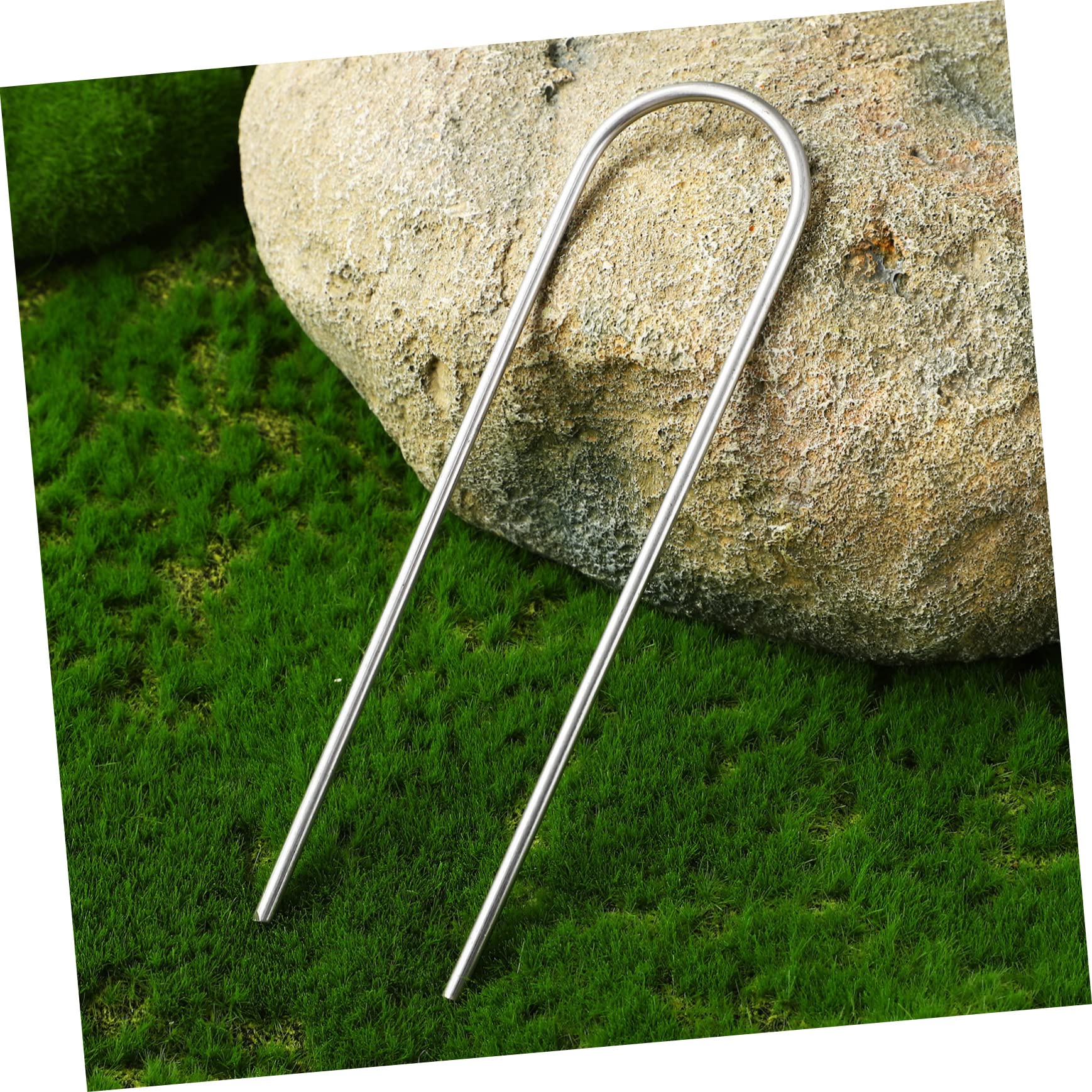 Picchetti a U da Giardino 100 Pezzi in Ferro Argento per Ancoraggio | Tubi Irrigazione a Goccia, per Tessuto Paesaggistico, per Bulbi Orticolo e Aiuole Fiorite