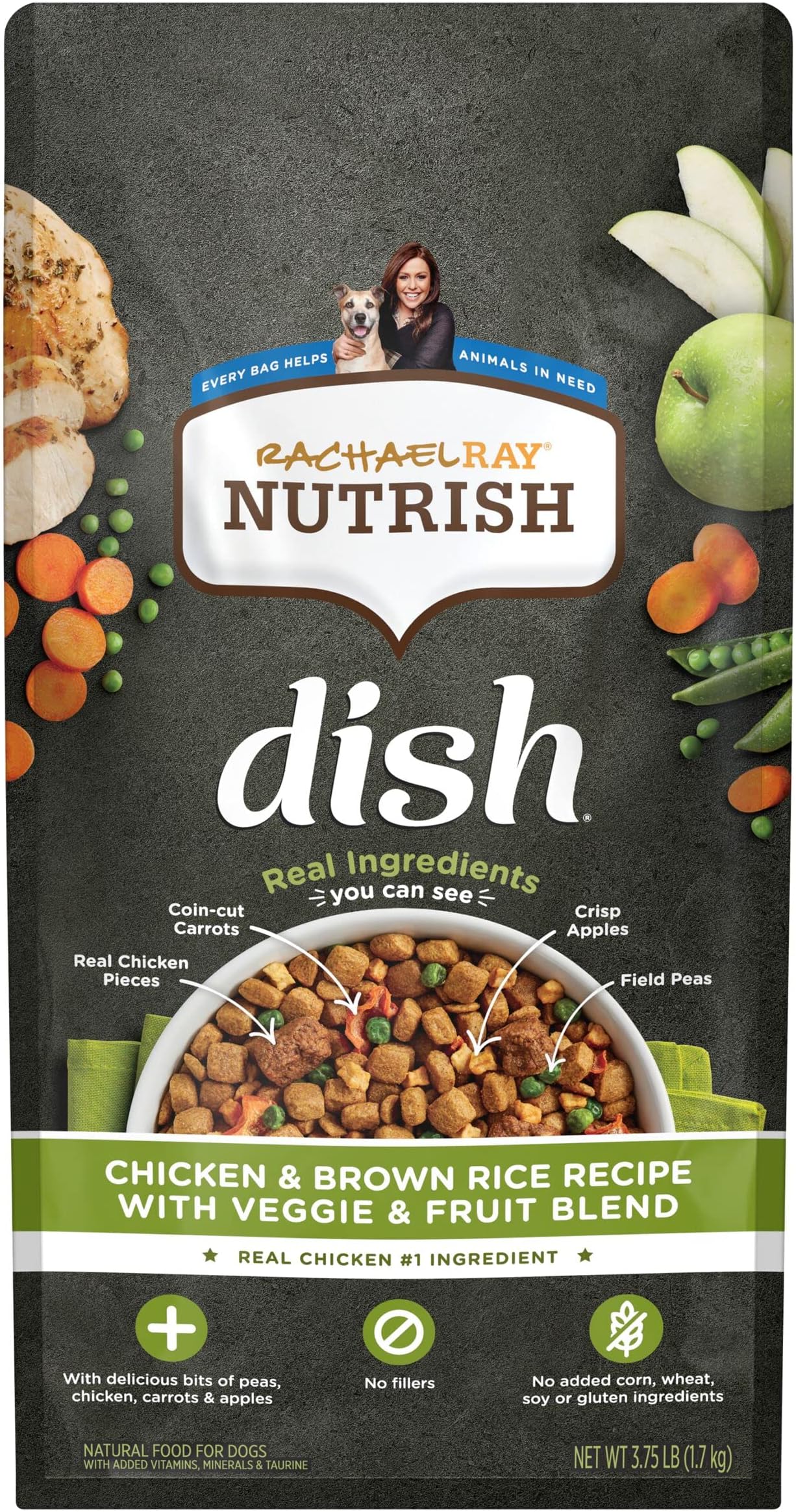 Dish Natural Dry Dog Food, Chicken & Brown Rice Recipe With