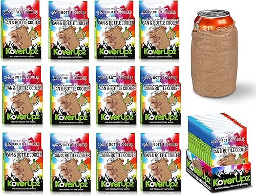 KoverUpz TYVEK - 12 bolsas aisladas de color marrón para obras de arte, fundas aisladas para latas y botellas, suaves y plegables para fiestas,