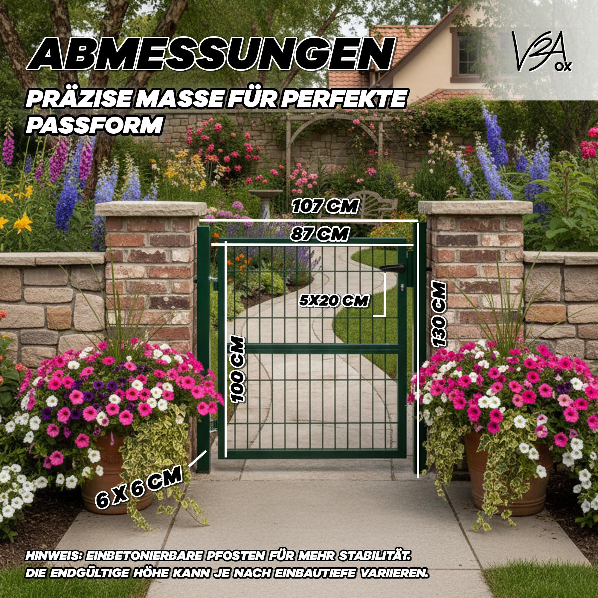Gartentor Gartentür Zauntür Zauntor Gartenpforte Quadratrohr Anthrazit Grün mit Schloss