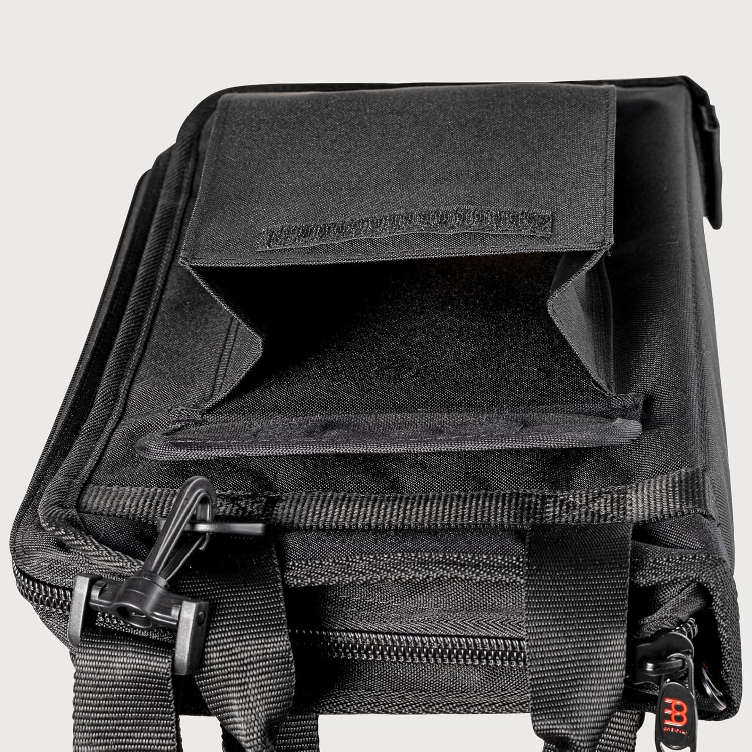 Drumstick Bag Holder with Shoulder Strap and Floor Tom Hooks—for Sticks, Mallets, Brushes and Accessories