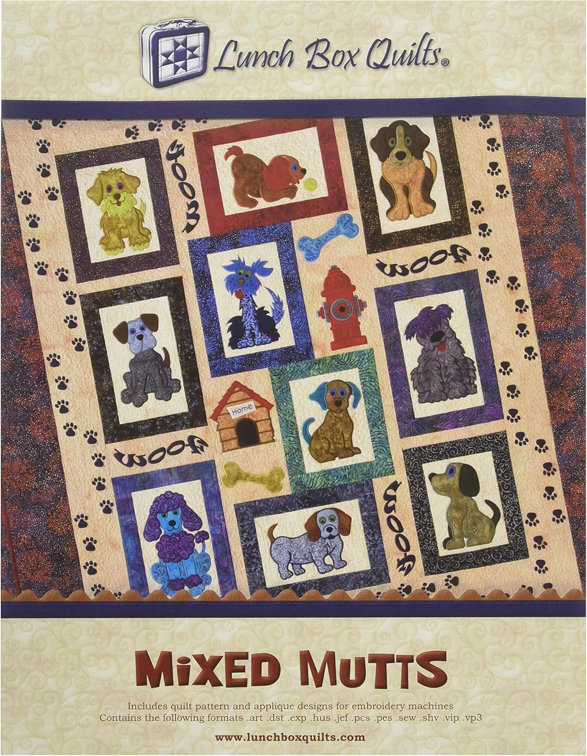 Lunch Box Quilts Mixed Mutts Pattern Arts, Crafts & Sewing
