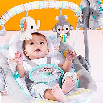 bright starts whimsical wild portable swing