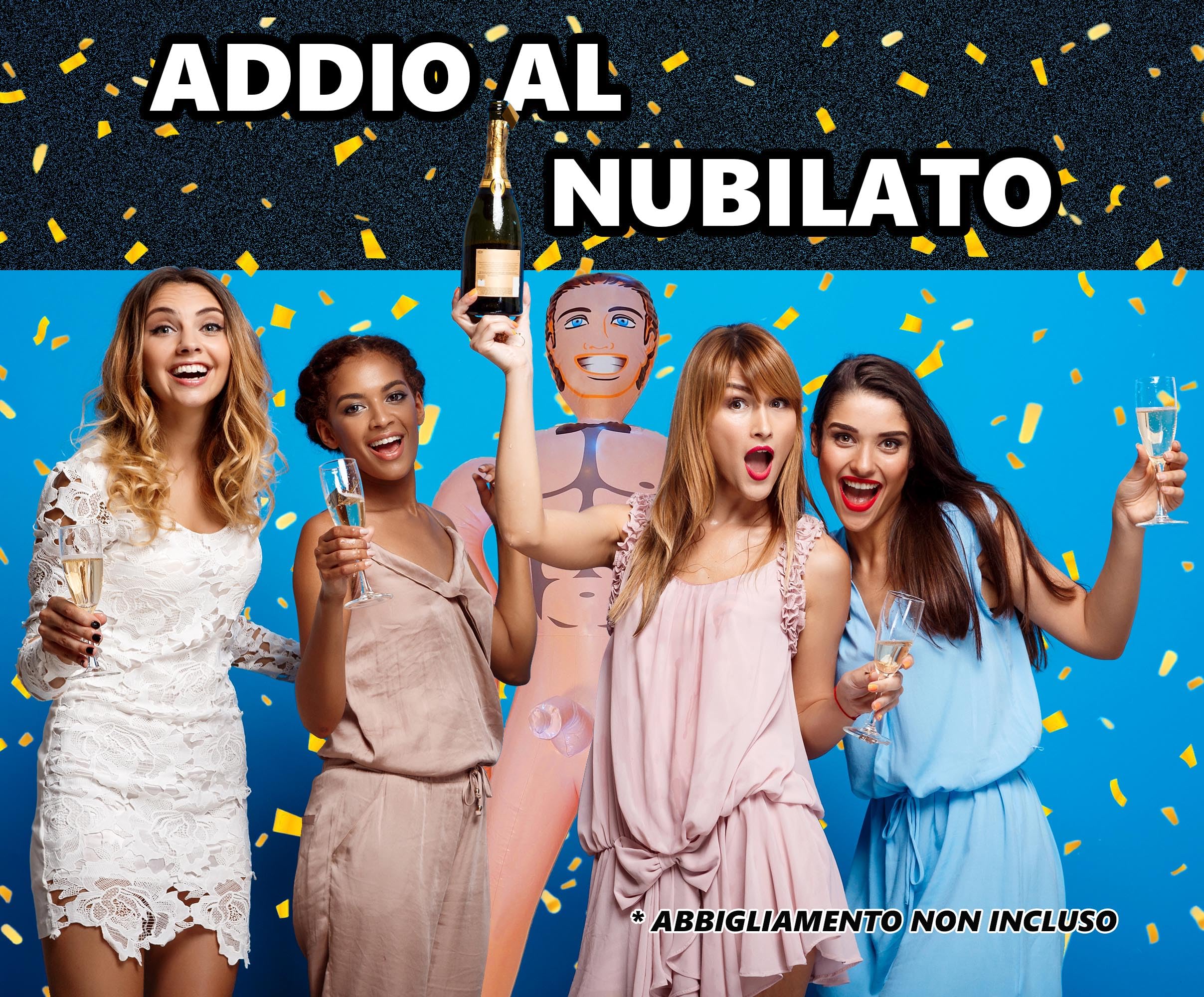 Bambolo Gonfiabile Uomo per Feste, Photocall di Matrimonio, Addii al Celibato e Nubilato. 150 cm