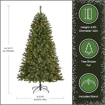 National Tree Company 6.5ft Pre-Lit North Valley Spruce Christmas Tree