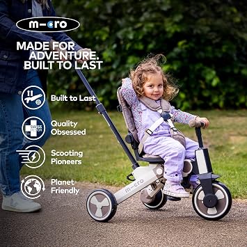 Micro 4in1 Foldable Bike Matcha, 6 Months to 6 Years Old, 360° Swivel Seat, Parental Control, Smart Locking Brake and Wash Seat