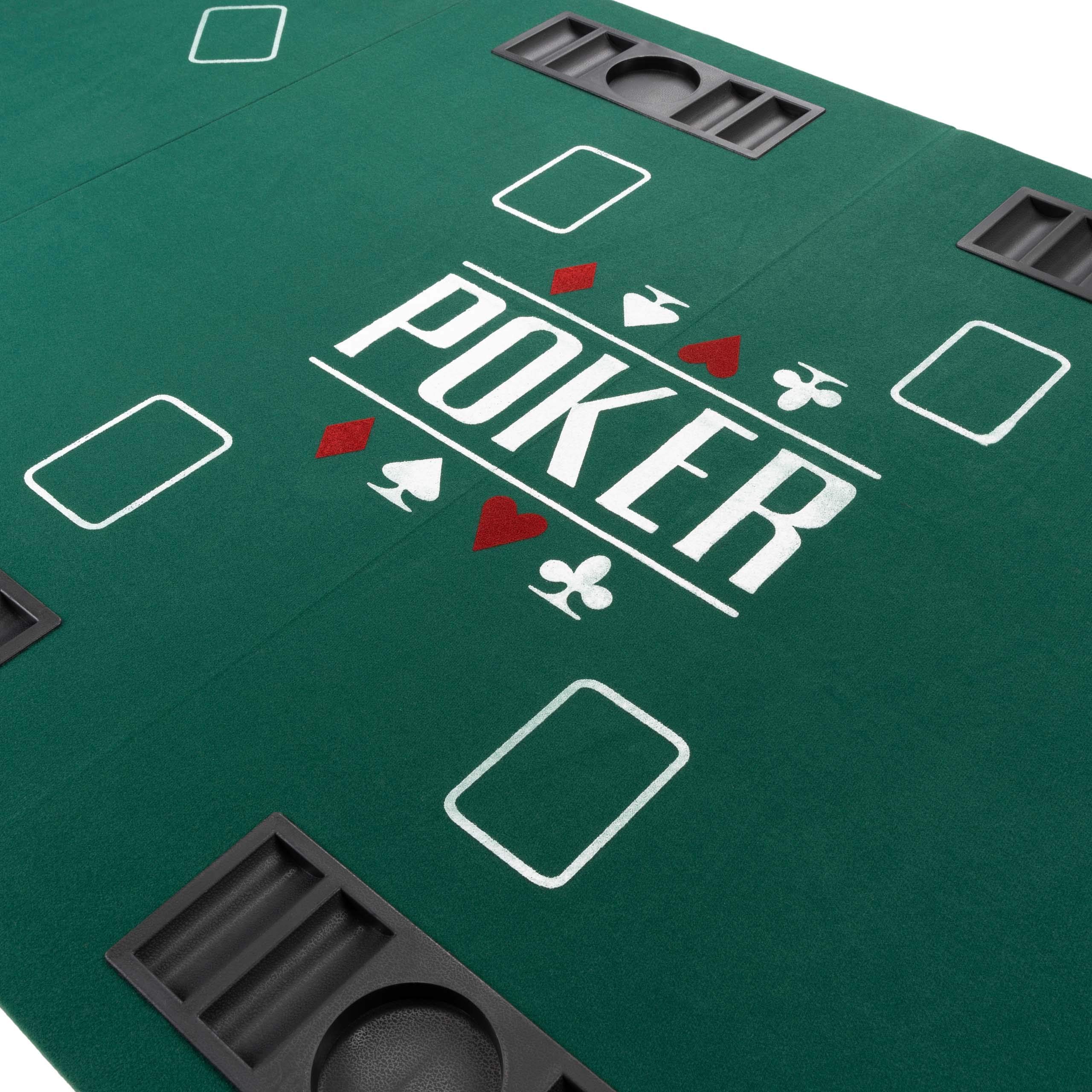 Faltbare Tischauflage Casino Pokertisch Pokerauflage Holzverstärkt 200 x 90 cm Chiptray Getränkehalter Black Jack Texas Holdem