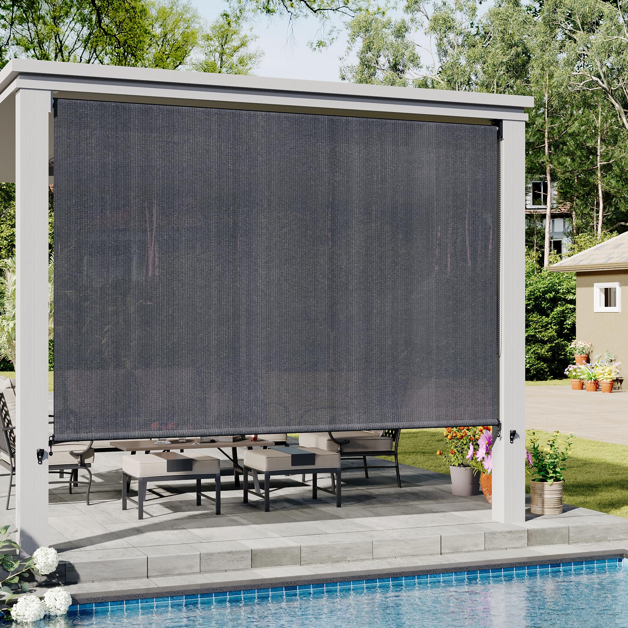 Amazon.com : VICLLAX Outdoor Roller Shade (8' W×8' L), Patio