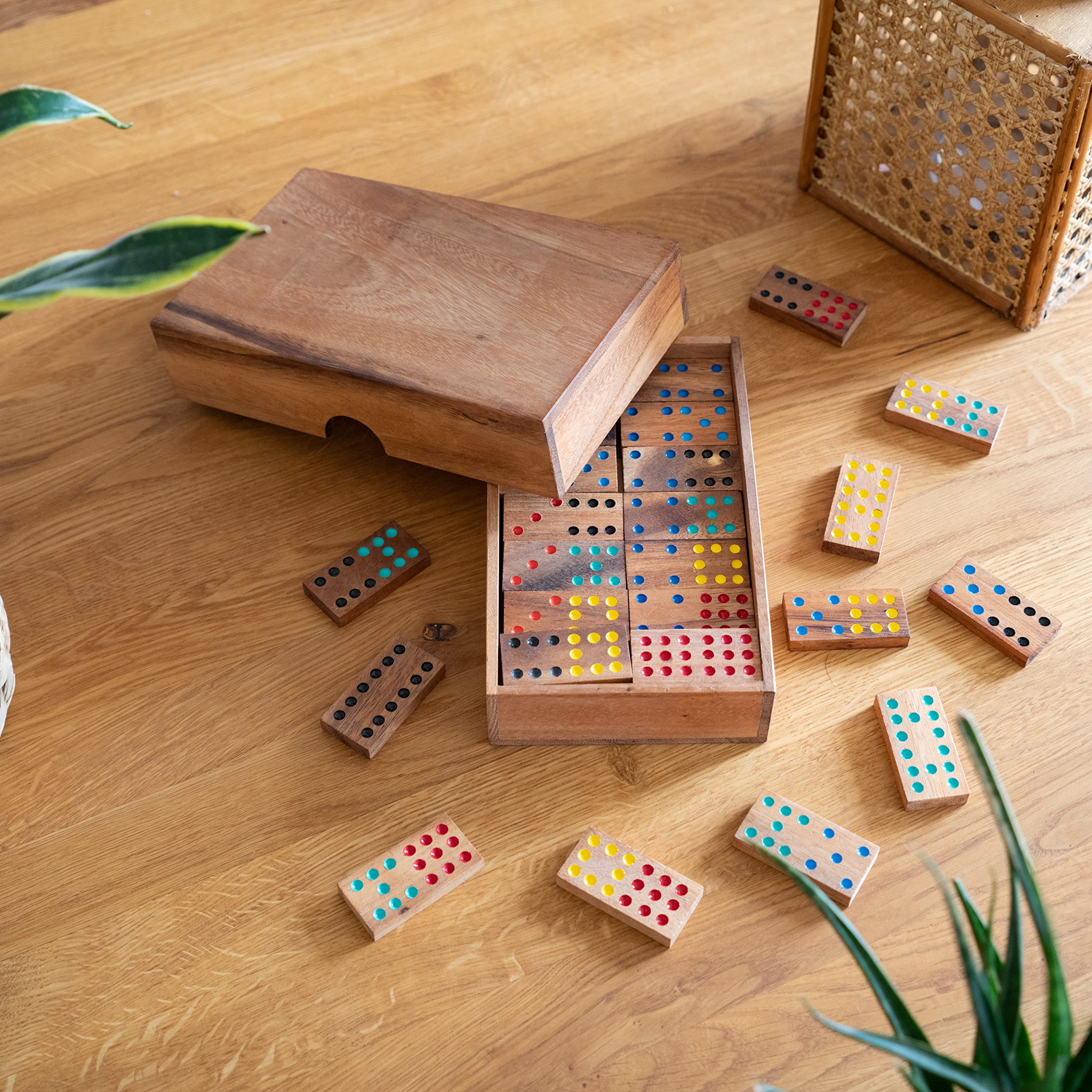 LOGOPLAY Domino Double 9 Jeu de société en bois 56 pions
