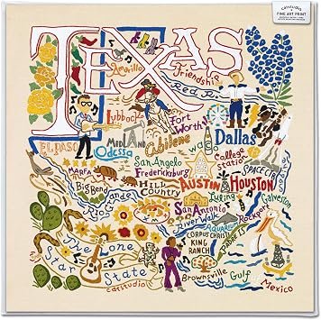 Catstudio Texas Fine Art Print - 8x8 | Geography Inspired Gallery Wall Art