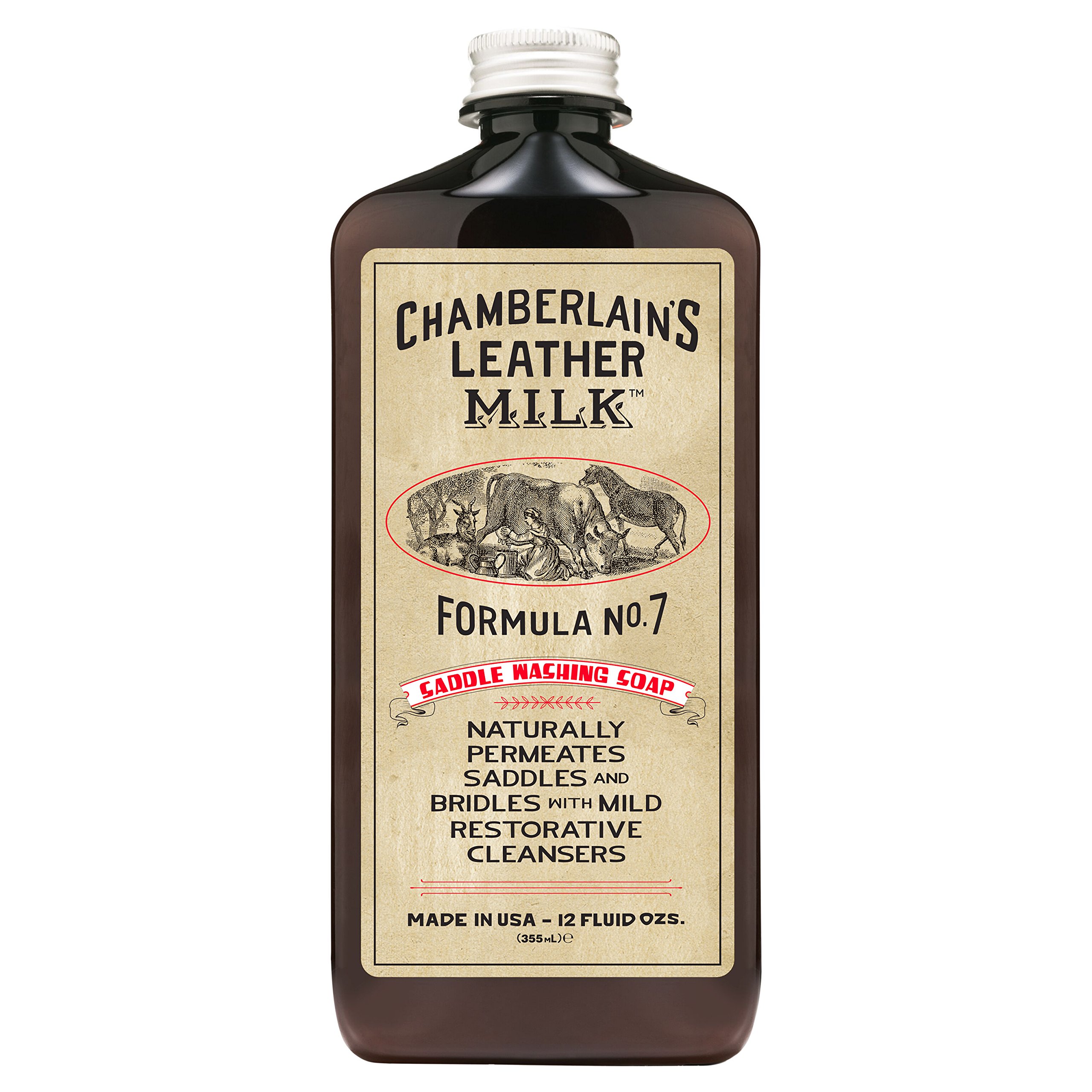 Chamberlain's Leather Milk - Saddle Washing Soap No. 7 - Limpiador Natural - para el Cuero de Bridas y monturas - con Esponja