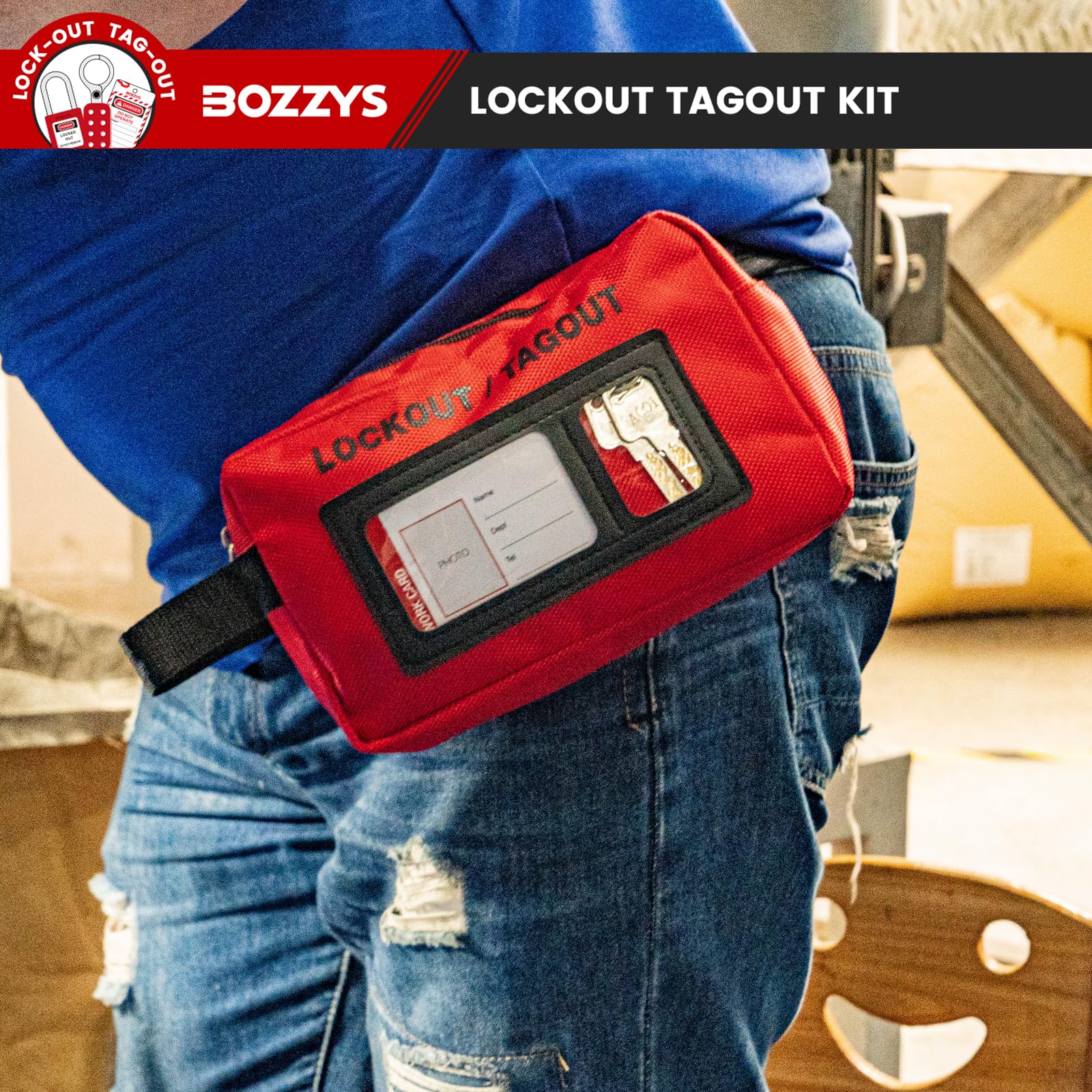 Lockout-Tagout-Set, Loto Schlösser für Unterbrecher, Aussperr-Tagout-Kits, elektrisch, OSHA-konform (BD-ZTI KIT3-27er-Pack)