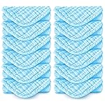 Spotted Play Muslin Burp Cloths 100% Cotton Large 20\'\'x10\'\' Extra Soft and Absorbent Baby Wash Cloths Spit Up Rags - Baby Burping Cloth for Boys Girls Items(12 Pack Aquamarine)