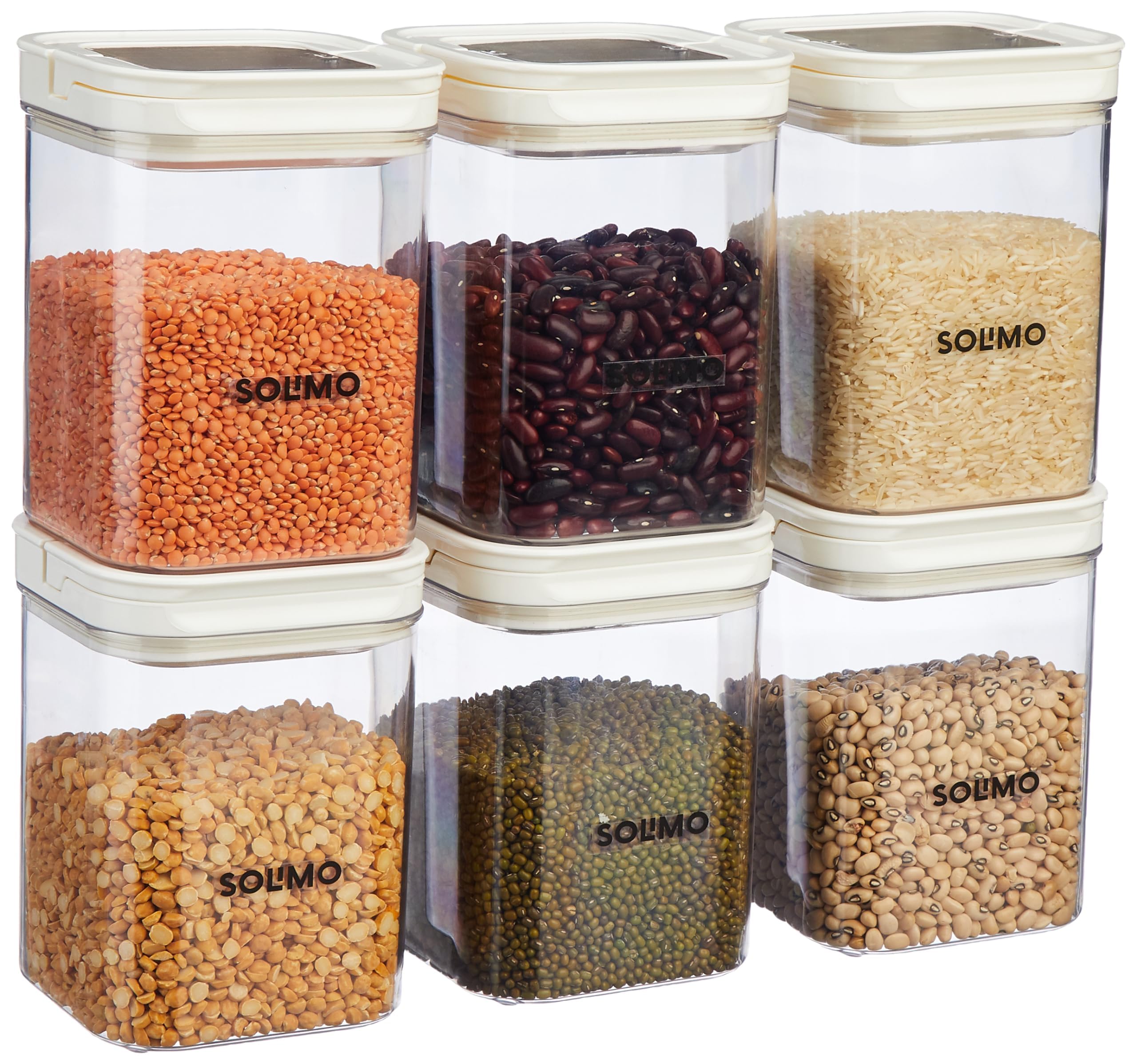 See full amazon price history chart for Amazon Brand - Solimo Airtight Plastic Storage Jar and Container Set-I | BPA Free | Multipurpose Storage | 1150ml Each, Set of 6 (White) Amazon Brand - Solimo Airtight Plastic Storage Jar and Container Set-I | BPA Free | Multipurpose Storage | 1150ml Each, Set of 6 (White) (B0CHY7KKTW) Amazon Price History, Amazon Price Tracker