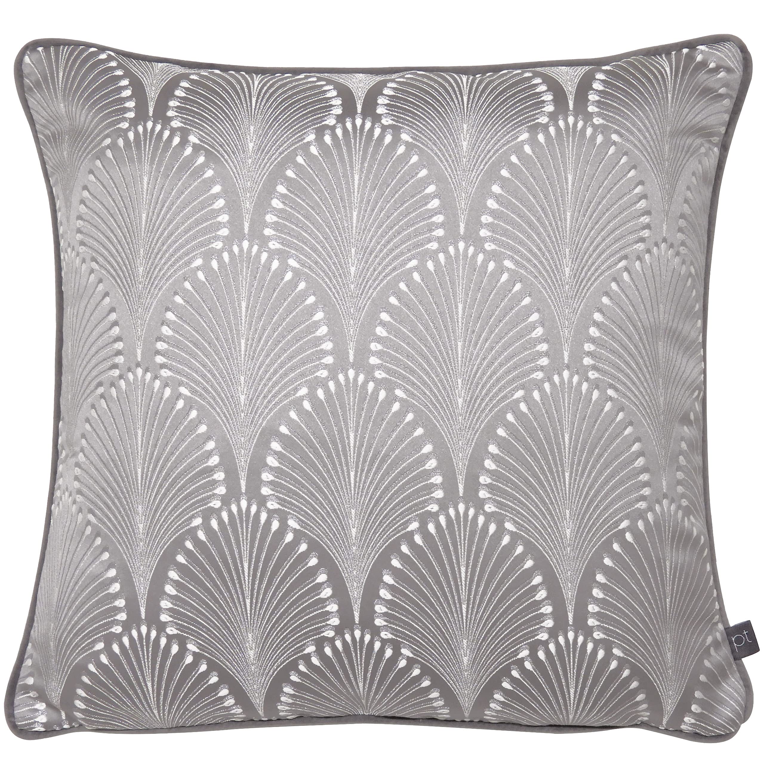Prestigious Textiles Boudoir Jacquard Piped Cushion - Grey - 43cm x 43cm - Jacquard