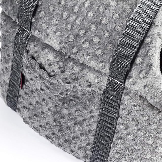Foto 6 de 8 de Bolsa para Perros, Bolsa para Cachorros - Gris (Minky), M: 38x28x28 cm