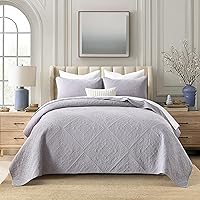 Vista 17 de Juego de ropa de cama, edredón de tamaño King, juego de edredón de algodón, juego de cama con patrón de rayas marrón topo, colchas ligeras 05-1