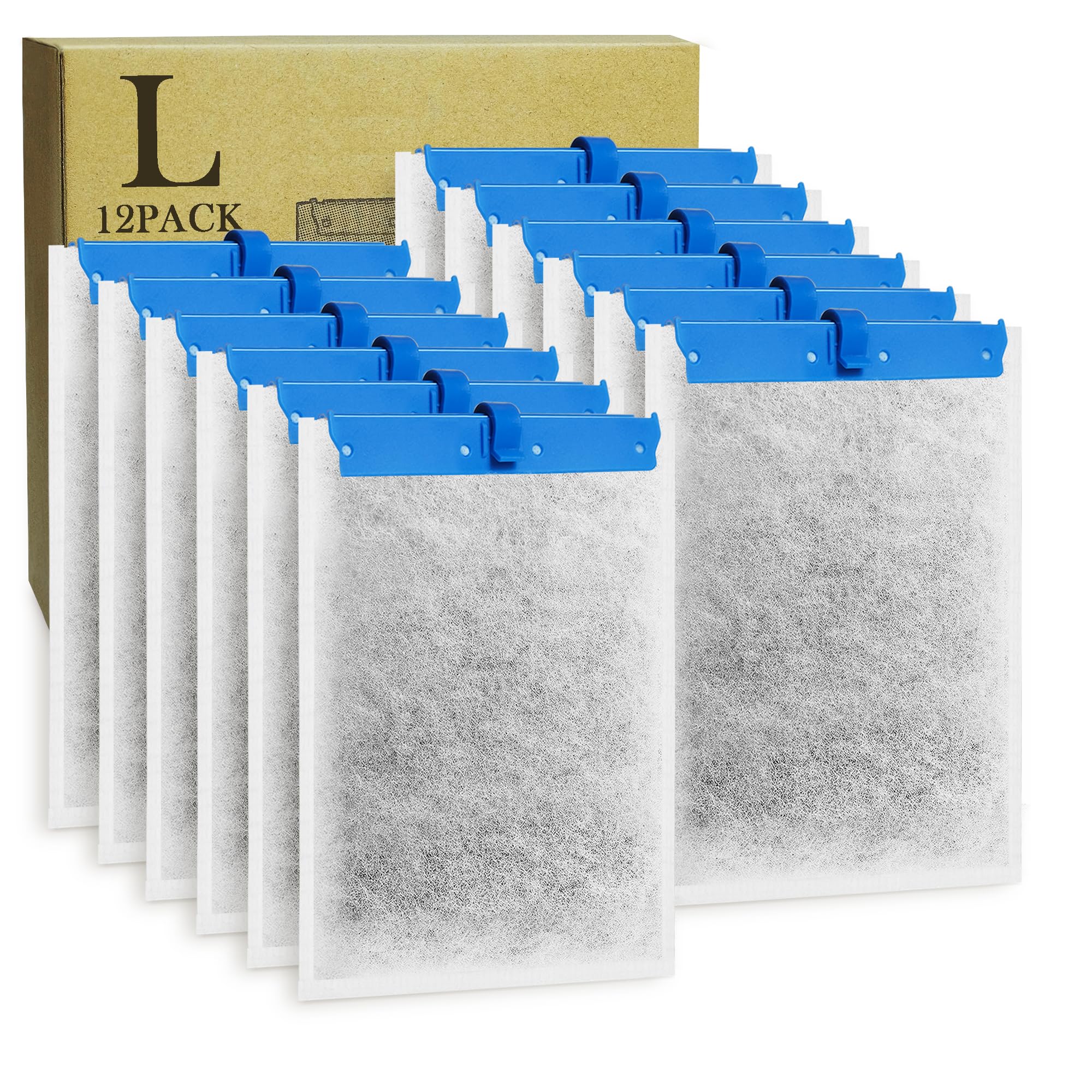 Jeekocaso 12 Pack Large Replacement Filter Cartridges Compatible with Tetra Whisper Bio-Bag Filters Large Aquarium Filter Cartridges for Whisper 20i/