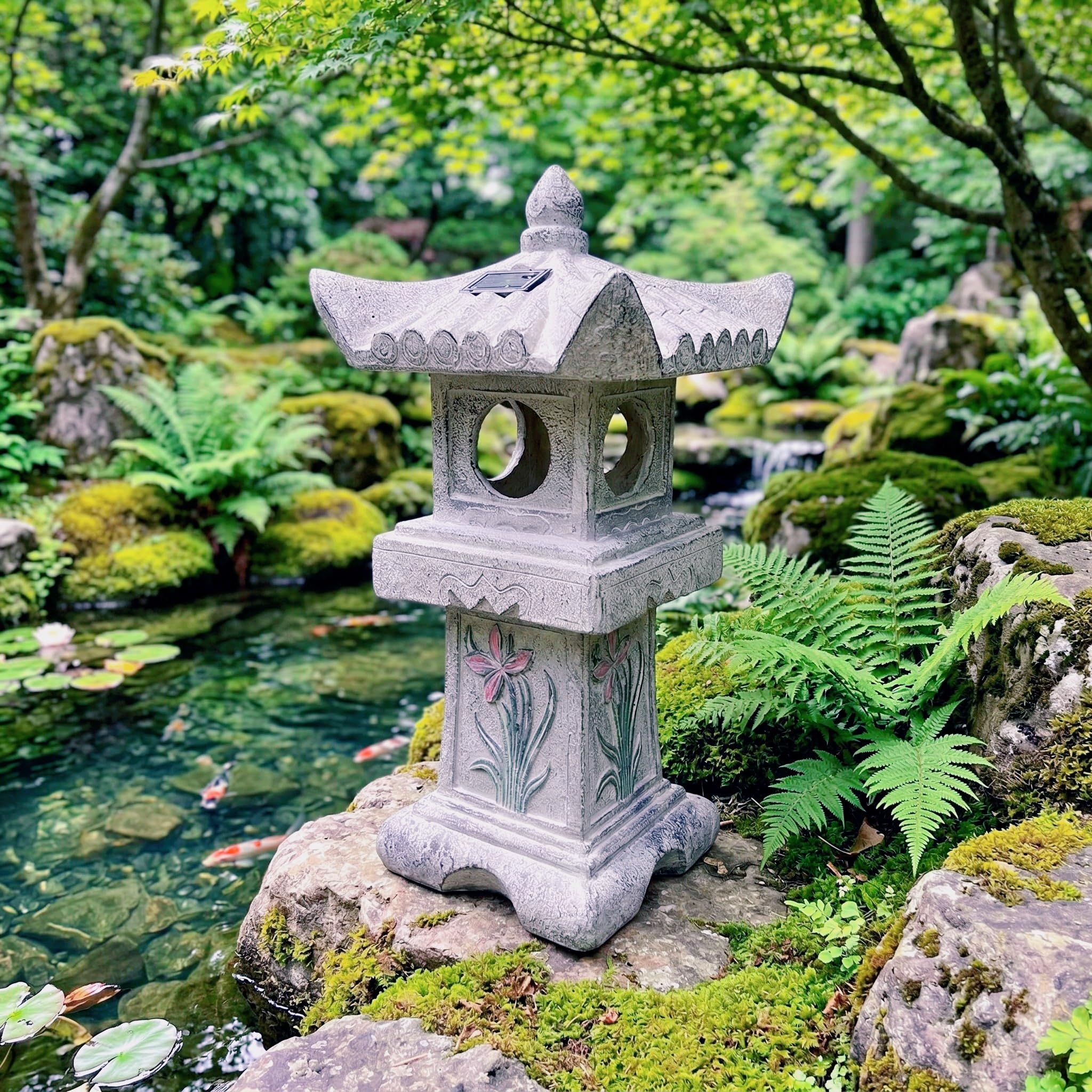 Amazon.com : GRASOLAR 23.6''High Asian Orchid Pagoda Statue Solar