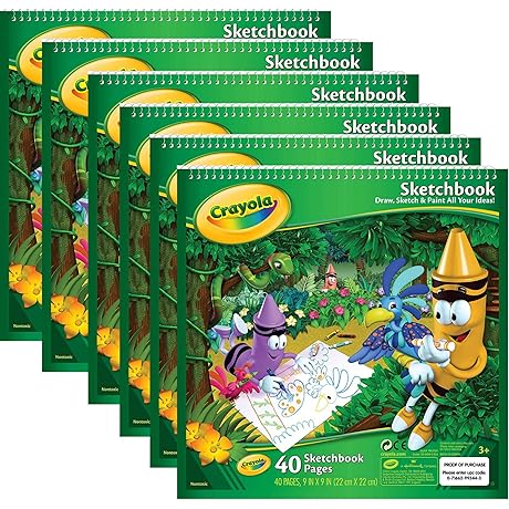 Sketchbook 9"X9" 40 Sheets 6 Pack
