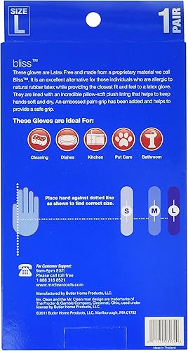 Miniatura 2 de Mr. Clean 243034 Bliss Premium - Guantes sin látex, grandes, 3 pares